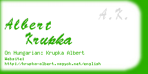 albert krupka business card